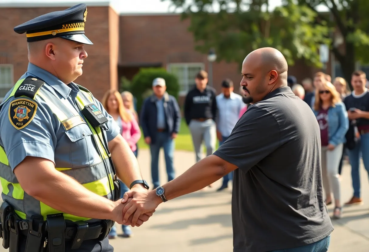 Police arrest a felon near an elementary school in Florida.