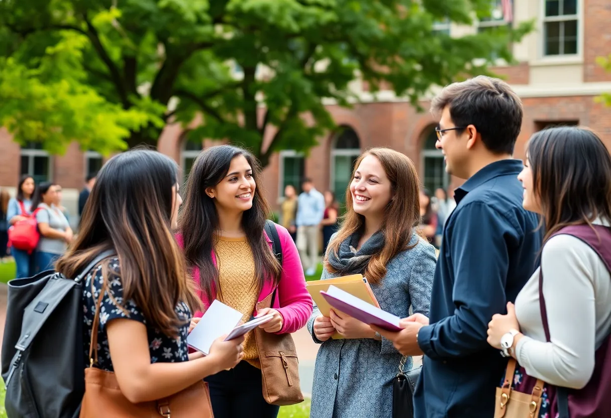 Students discussing campus renaming proposal