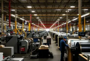 GE Appliances manufacturing facility showcasing modern machinery and workforce.