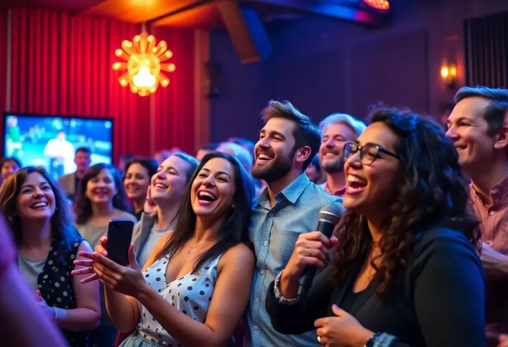 Audience enjoying a live comedy performance
