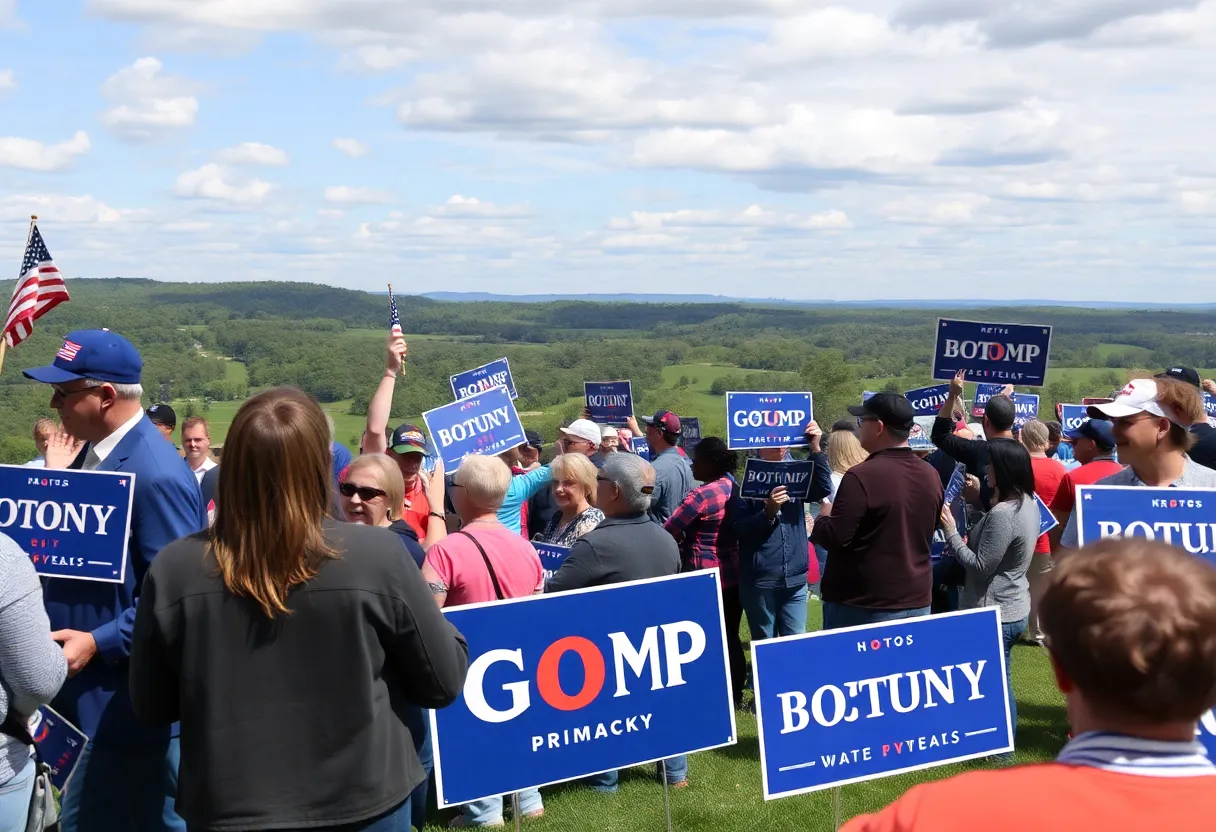 Scene of a political campaign event in Kentucky