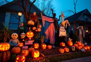 Controversial Halloween decoration display
