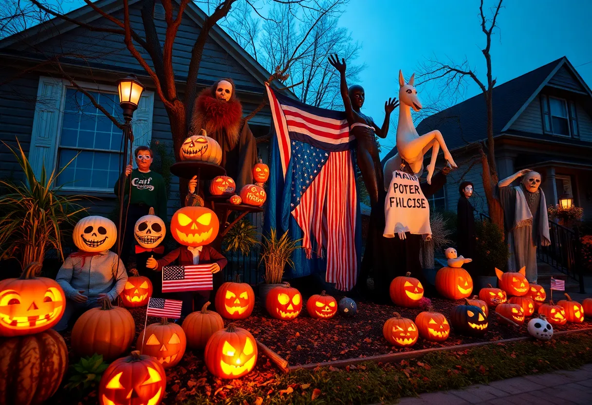 Controversial Halloween decoration display