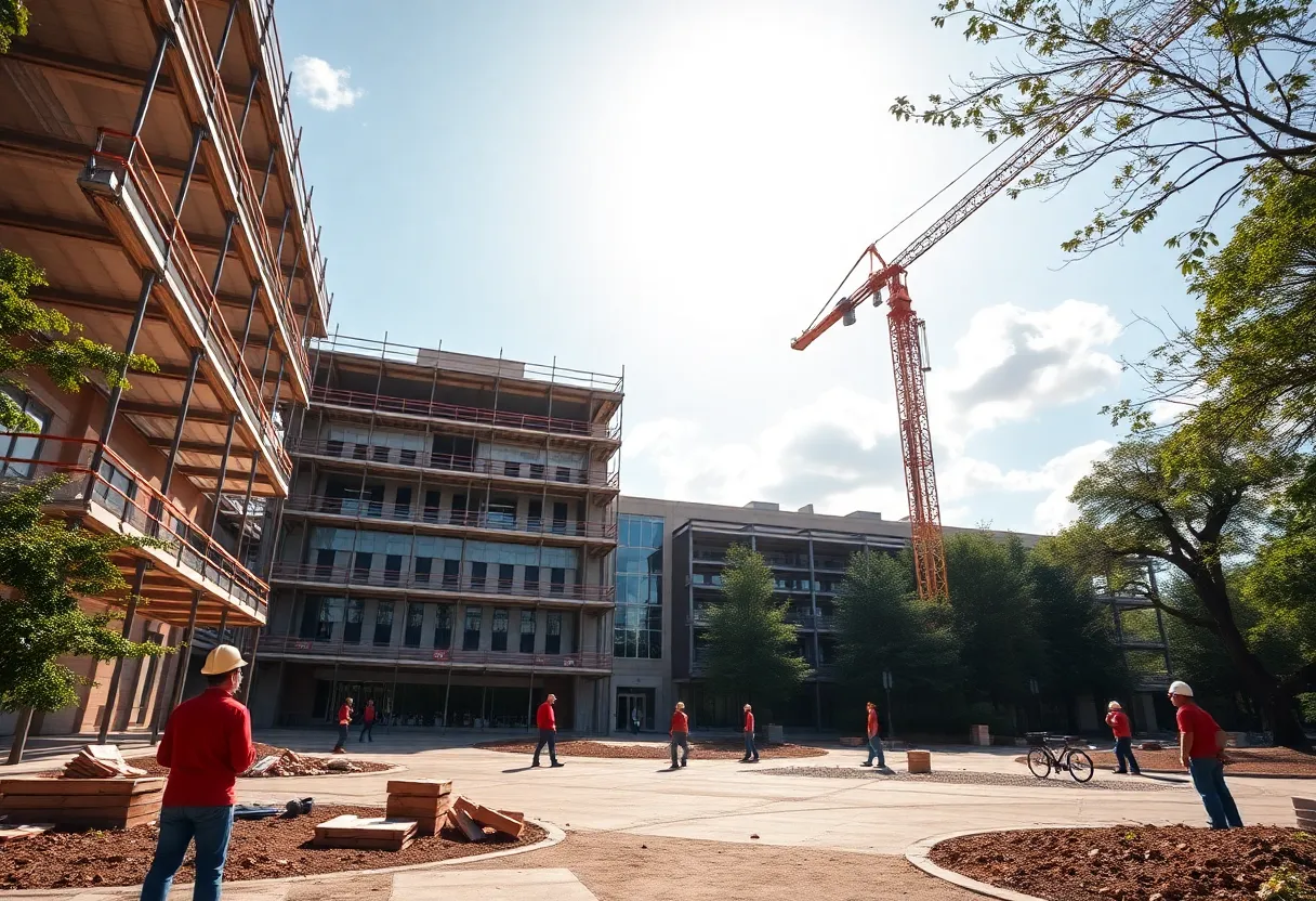 Construction site of the Michael D. Rankin MD Health Education Building at the University of Kentucky