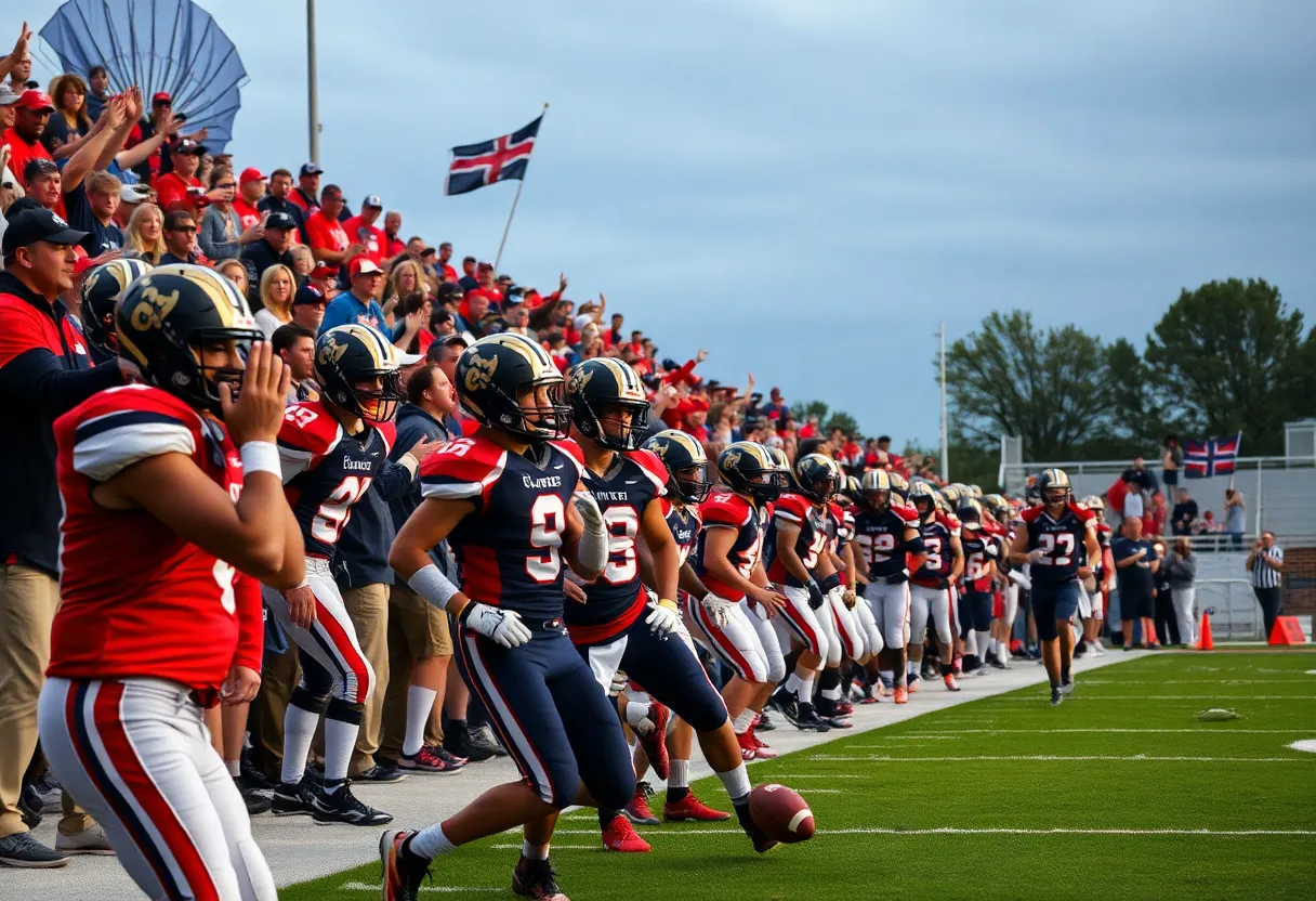 Kentucky high school football game in action