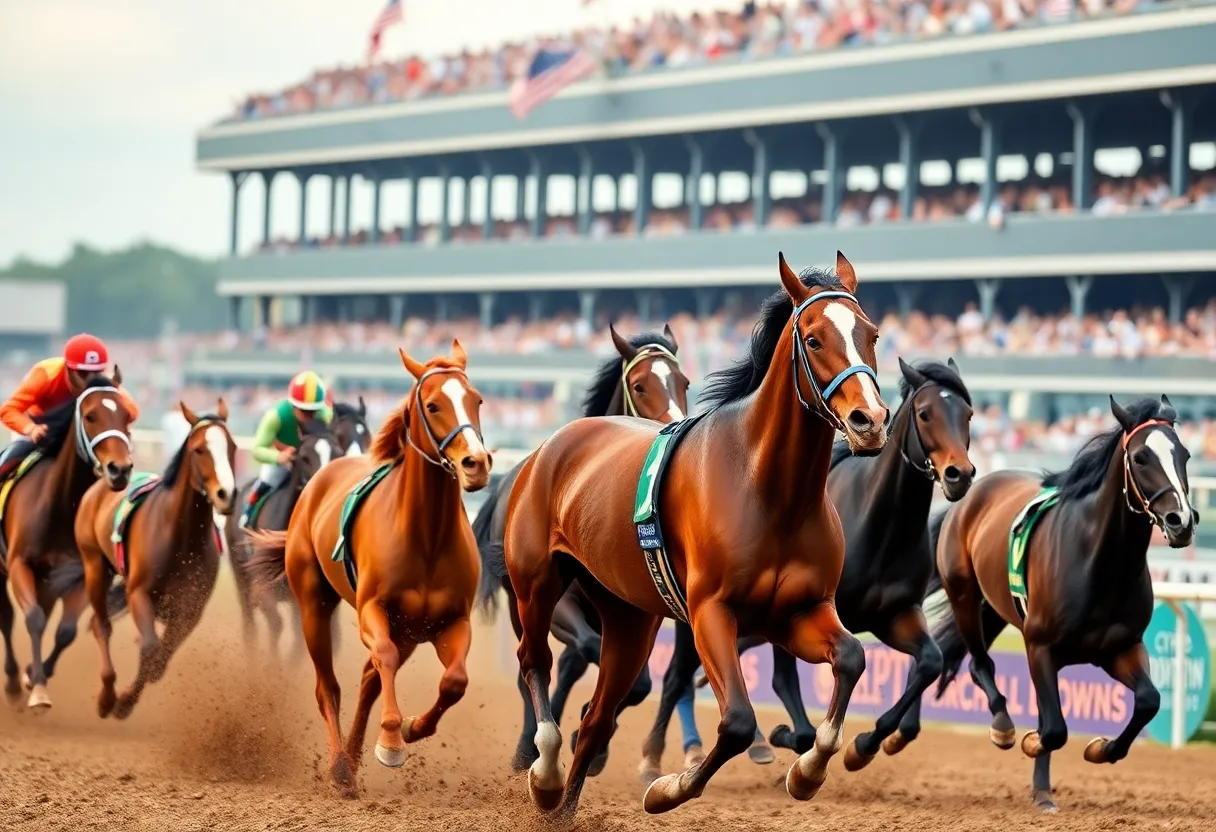 Incredibolt crossing the finish line first in the Street Sense Stakes