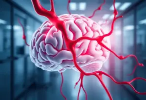 Abstract image representing ischemic stroke treatment research