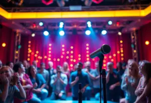 Jeff Allen on stage during his farewell comedy tour.