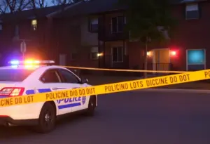 Police investigation scene at Kearney Ridge Apartments