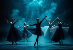 Dancers performing in Kentucky Ballet Theatre's Dracula ballet