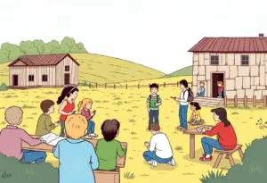 Students engaging in educational activities in a rural Kentucky school