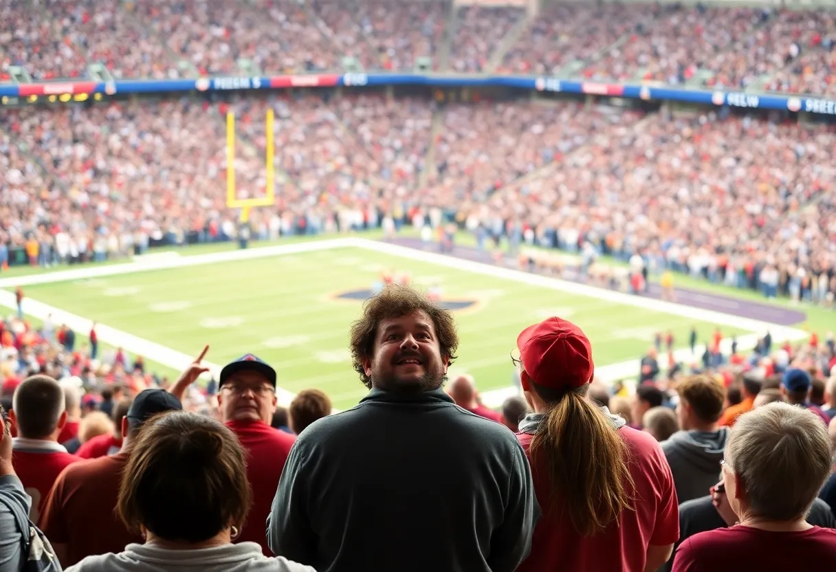 Fans at a Kentucky football game expressing their emotions