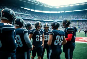 Kentucky football team in training before an important game.