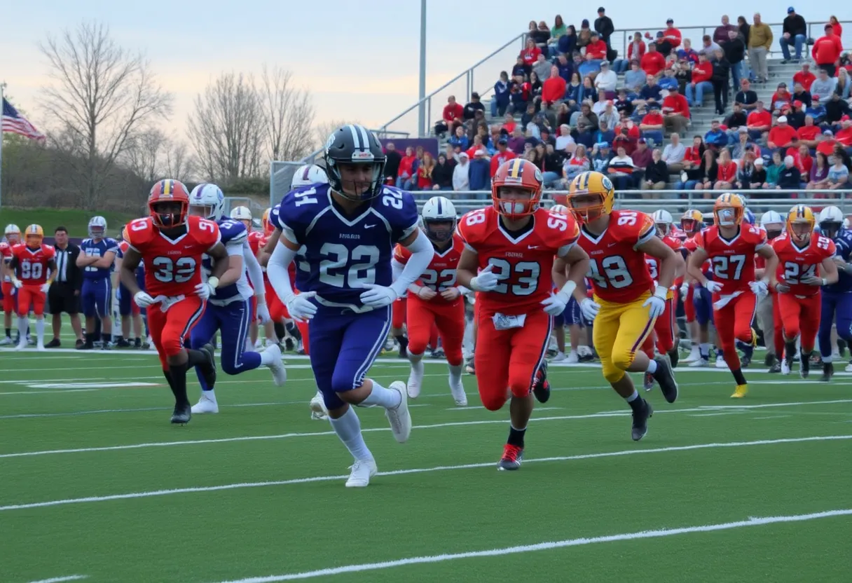Exciting high school football match showcasing players in action