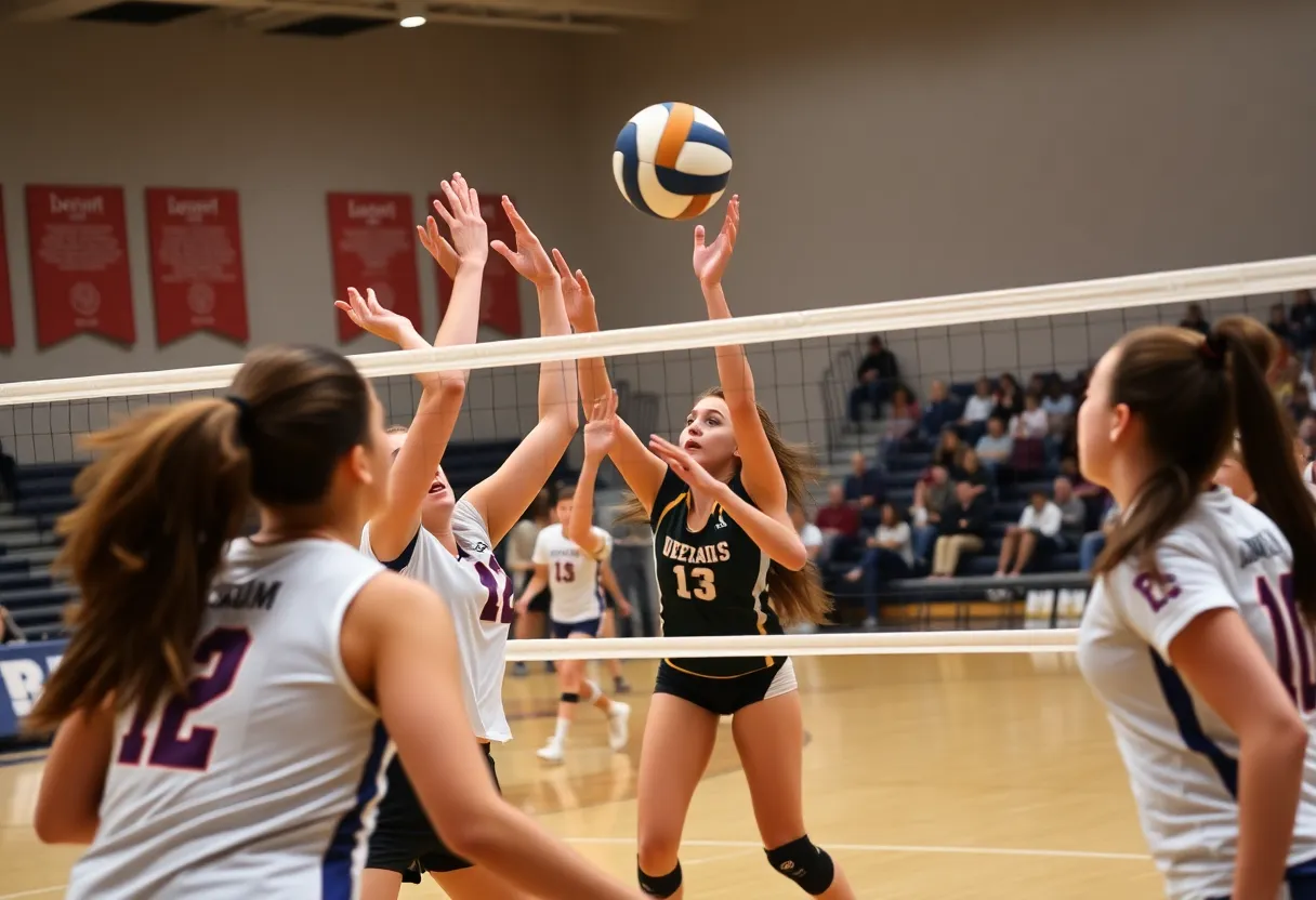 Kentucky volleyball team celebrating their victory