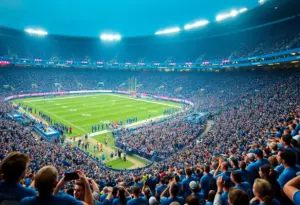 Football game atmosphere at Kroger Field