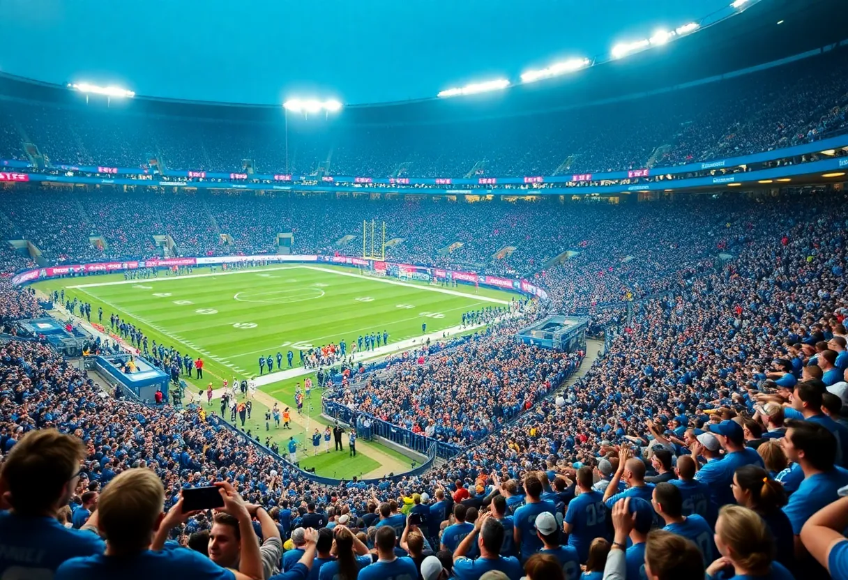 Football game atmosphere at Kroger Field