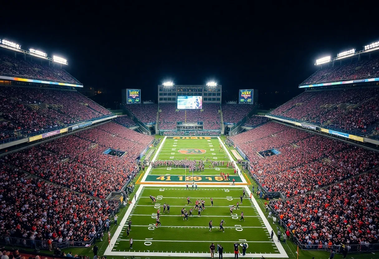 Kentucky Wildcats football team playing against Texas Longhorns