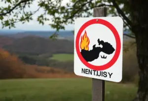 Landscape of Kentucky emphasizing wildfire preparedness.