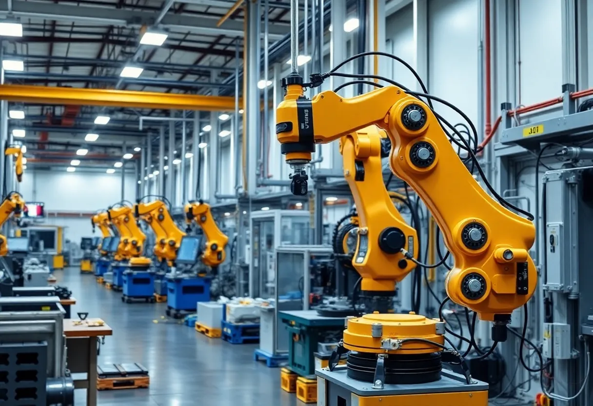 Interior of Kinemetrix manufacturing facility with robotics