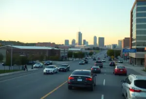 Eye-catching view of Lexington KY highlighting vehicles and urban scenery