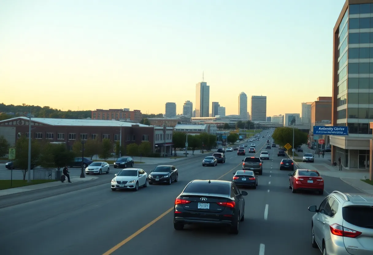 Eye-catching view of Lexington KY highlighting vehicles and urban scenery