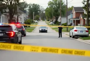 Investigation scene of a double homicide in Lexington
