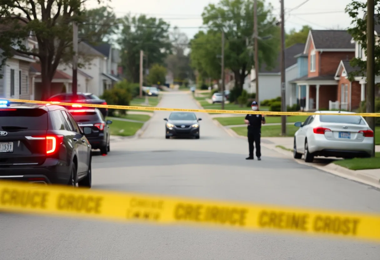 Investigation scene of a double homicide in Lexington