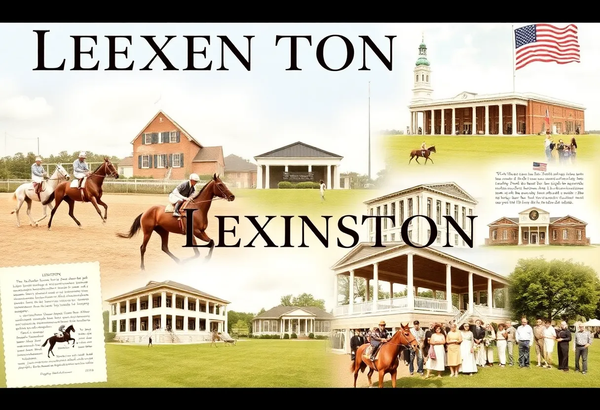 Collage showcasing Lexington's historical events and landmarks