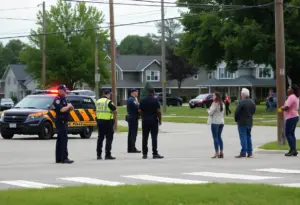 Police activity at Georgetown and Elm Streets in Lexington after a shooting incident.