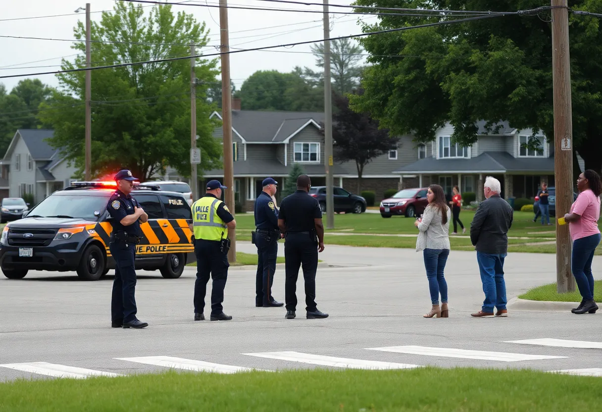 Police activity at Georgetown and Elm Streets in Lexington after a shooting incident.