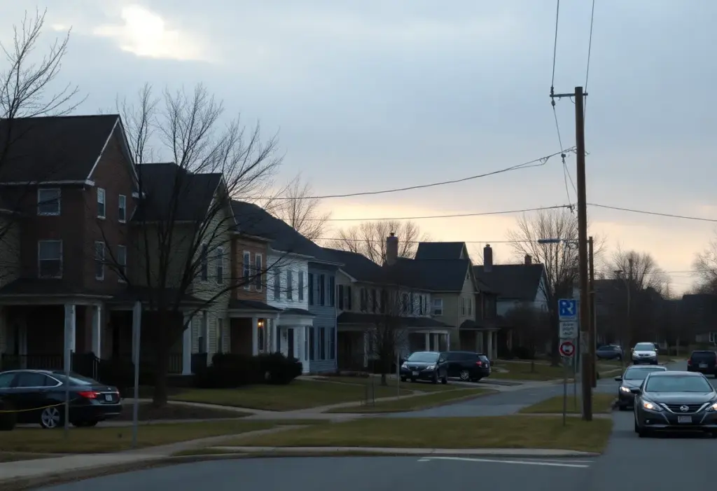 View of a Lexington neighborhood with signs of community concern about crime