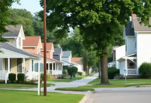 Quiet neighborhood in Lexington, Kentucky
