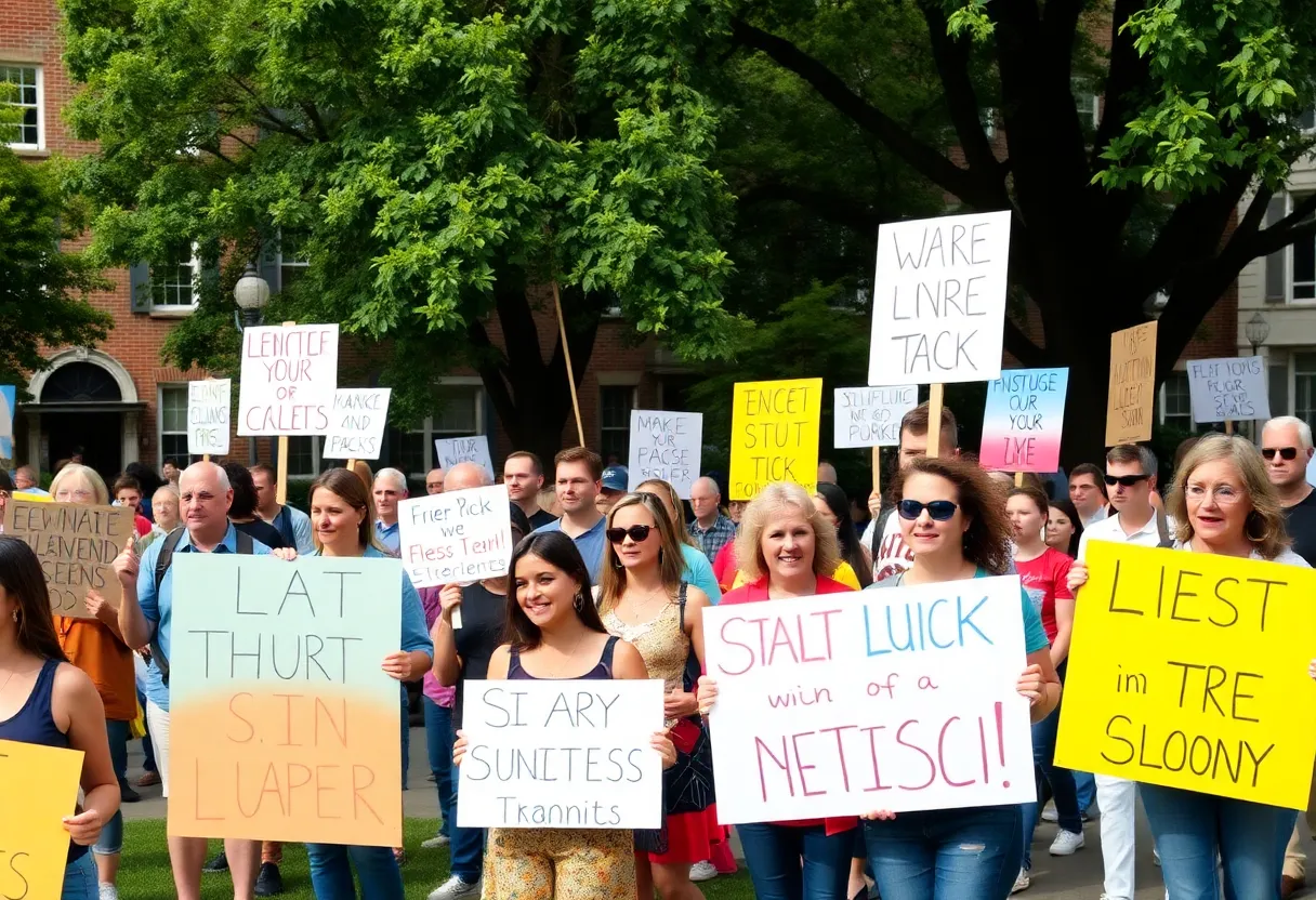 Residents gathered for the No Kings rally in Lexington, Kentucky.