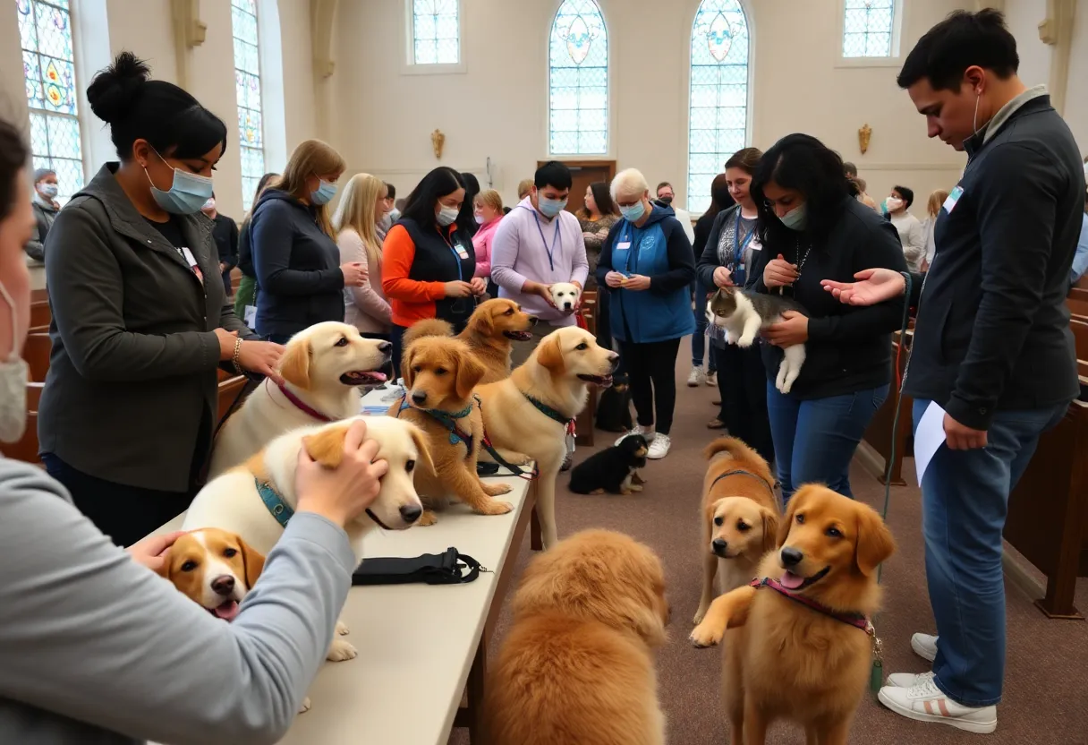Pets receiving vaccinations at a pop-up clinic in Lexington.