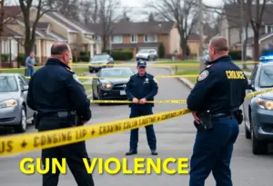 Police investigating a shooting scene in Lexington