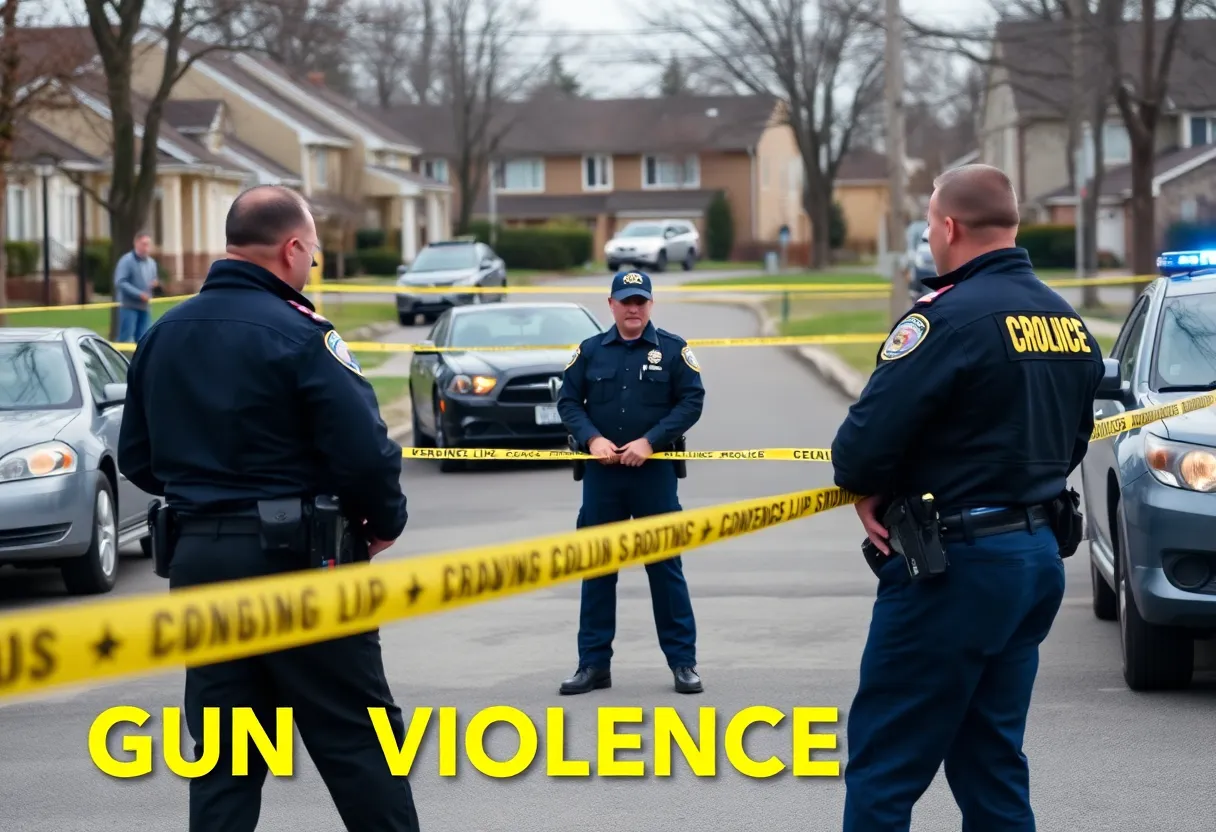 Police investigating a shooting scene in Lexington