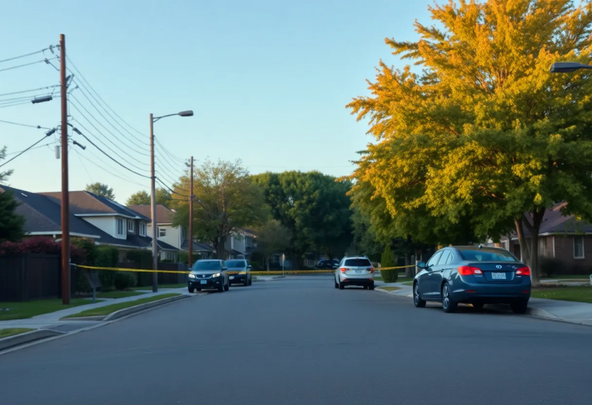Quiet neighborhood where a shooting incident recently occurred