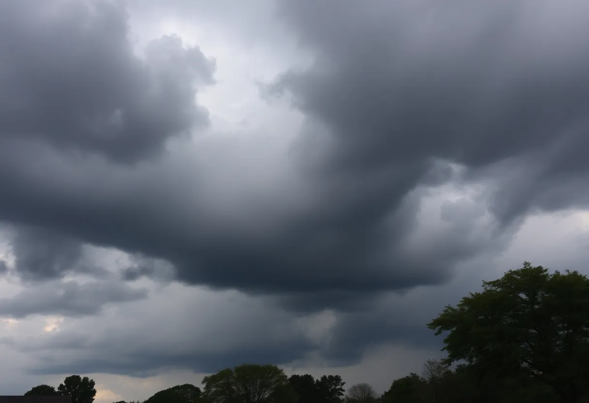 Stormy weather over Lexington with high winds and rain