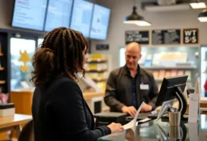 A depiction of a retail store register highlighting safety concerns.