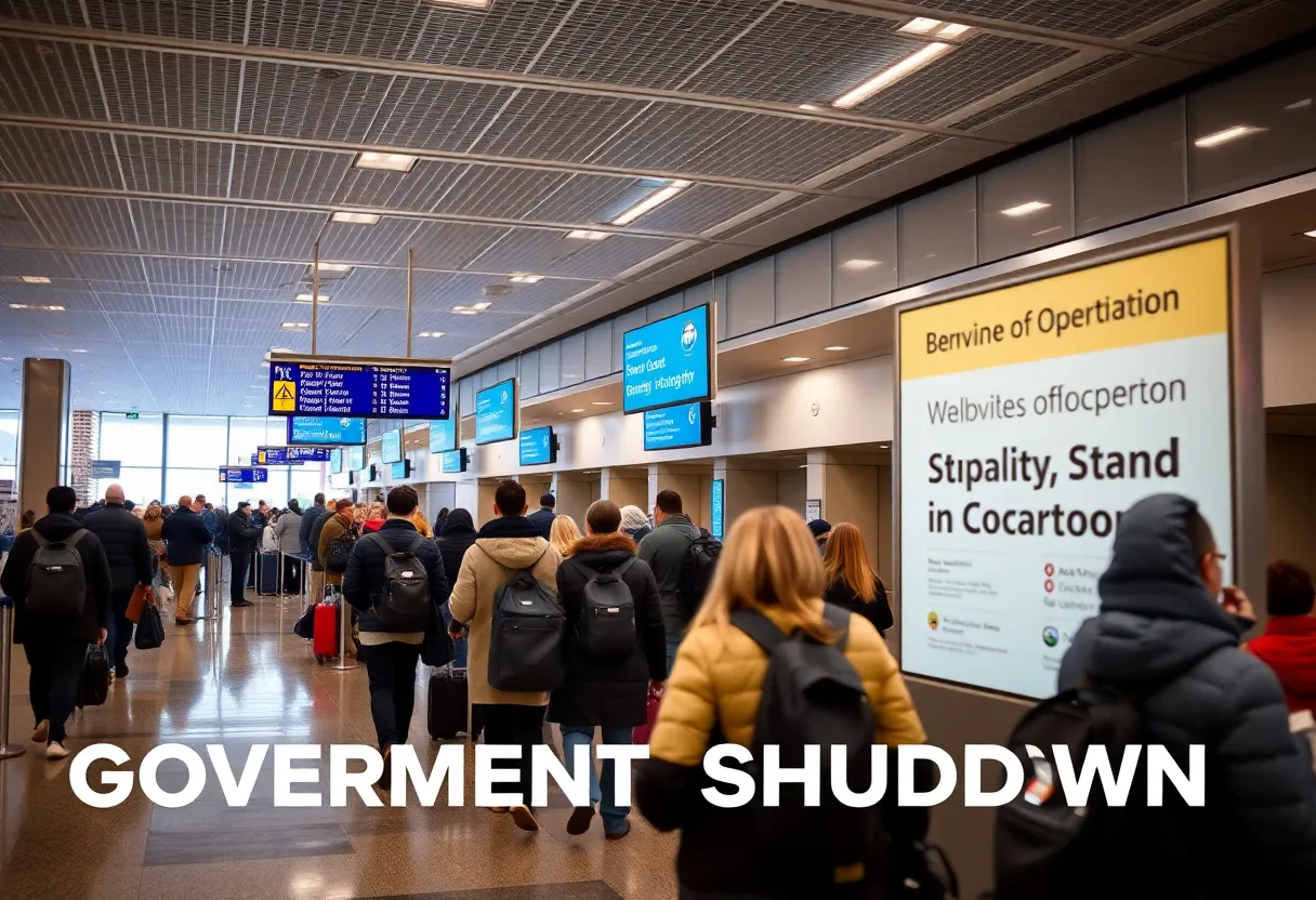 Passengers at Blue Grass Airport amidst a federal government shutdown