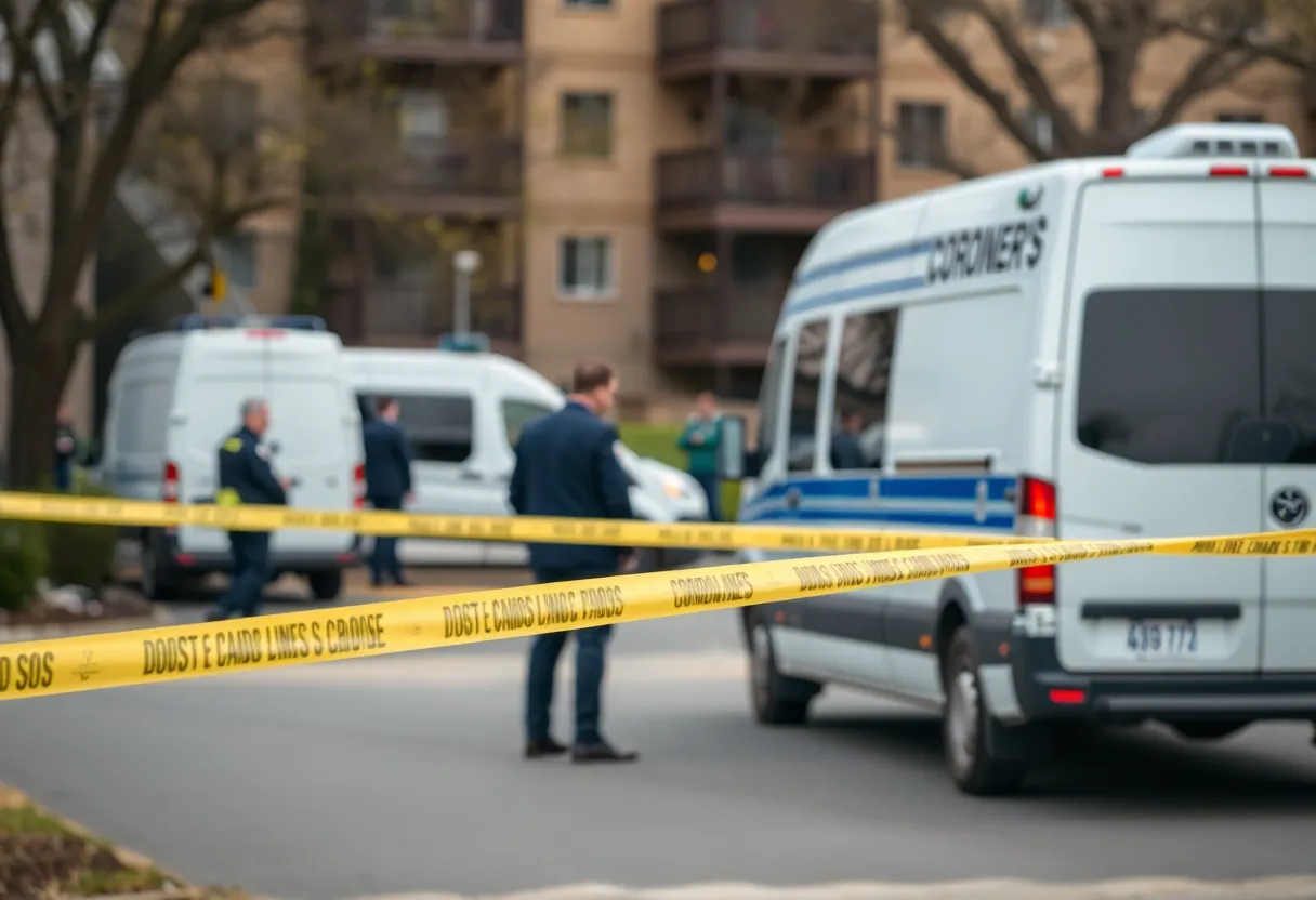 Lexington apartment complex with police tape