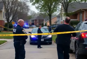 Police investigating a shooting scene in Lexington, KY