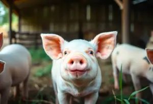 A pig in a farm setting looking for a foster home in Lexington.