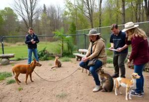 Volunteers at the Louisville Wildlife Center rehabilitating wildlife.