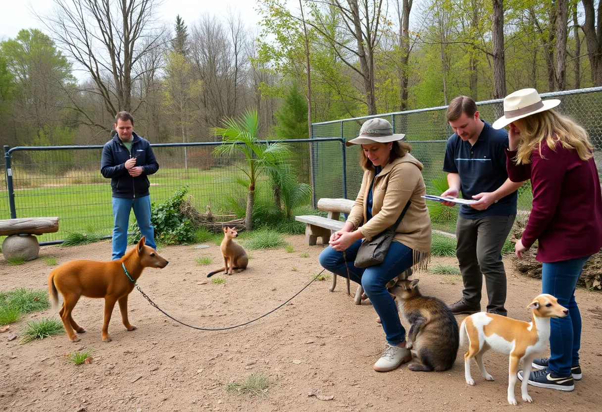 Volunteers at the Louisville Wildlife Center rehabilitating wildlife.