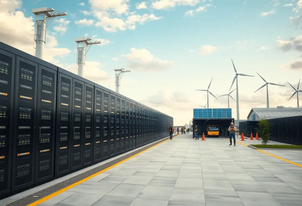 Exterior view of Meta's data center in Jeffersonville, Indiana