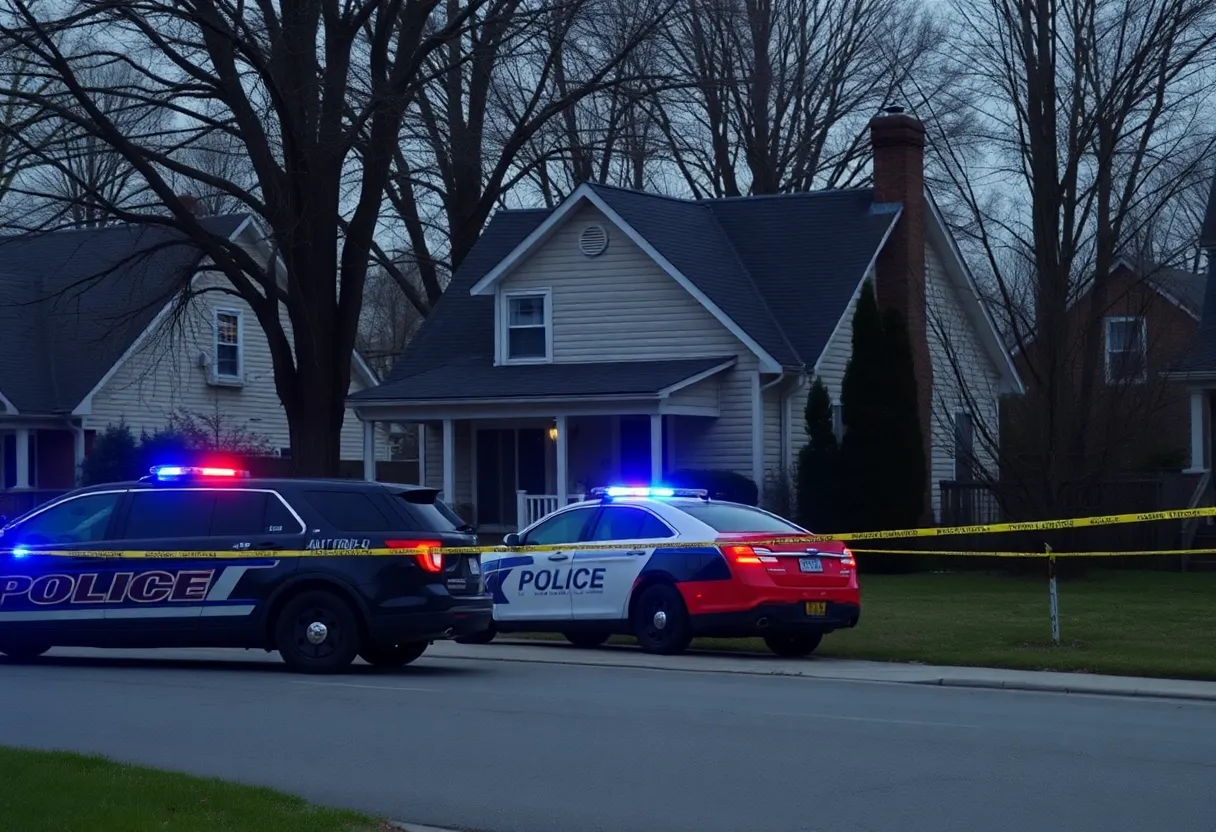 Scene of a domestic incident with police intervention