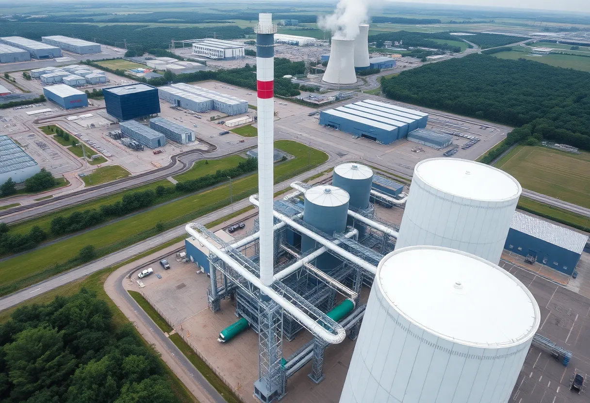 Aerial view of new power plants in Kentucky