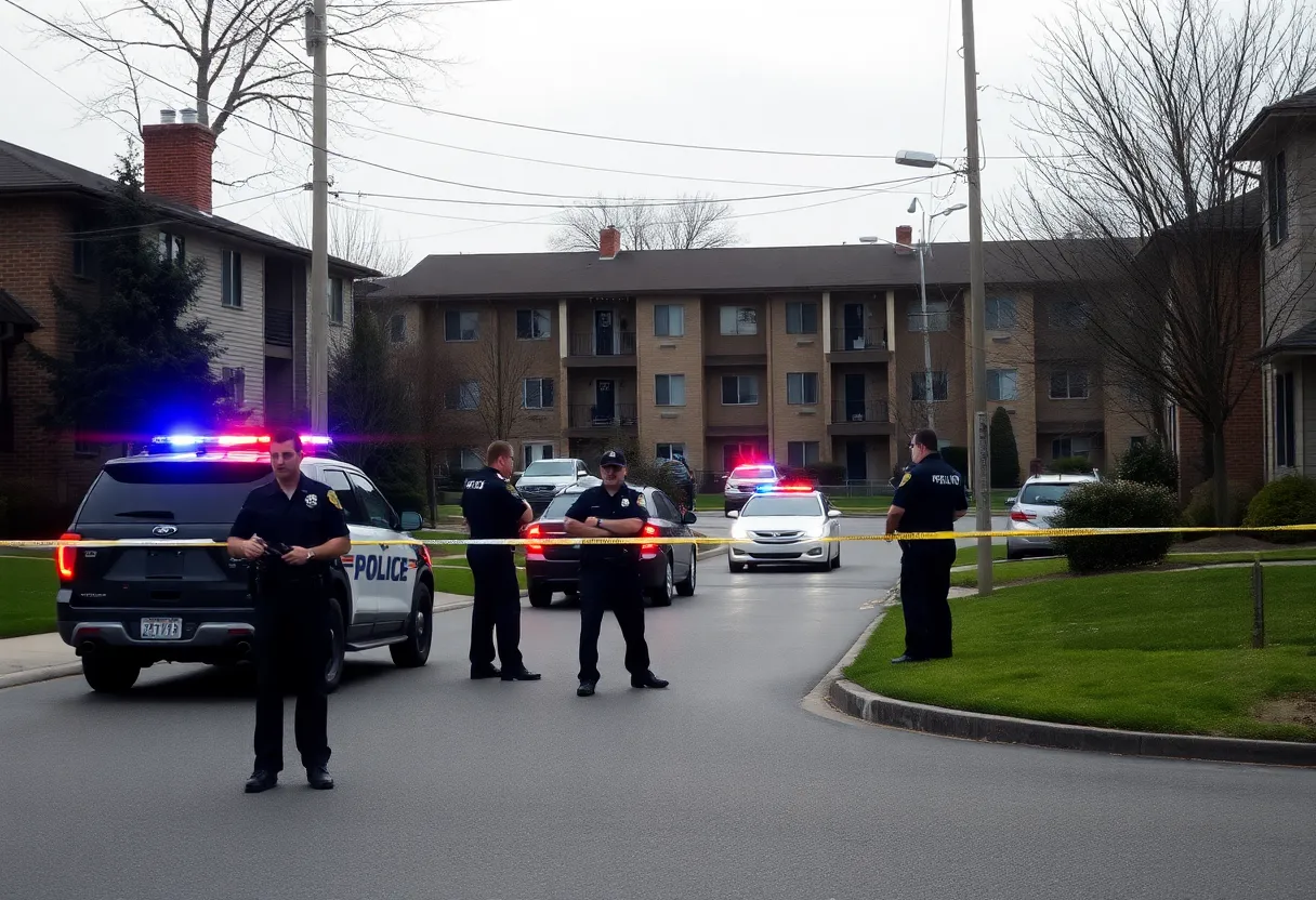 Police at the scene of the Nicholasville apartment shooting